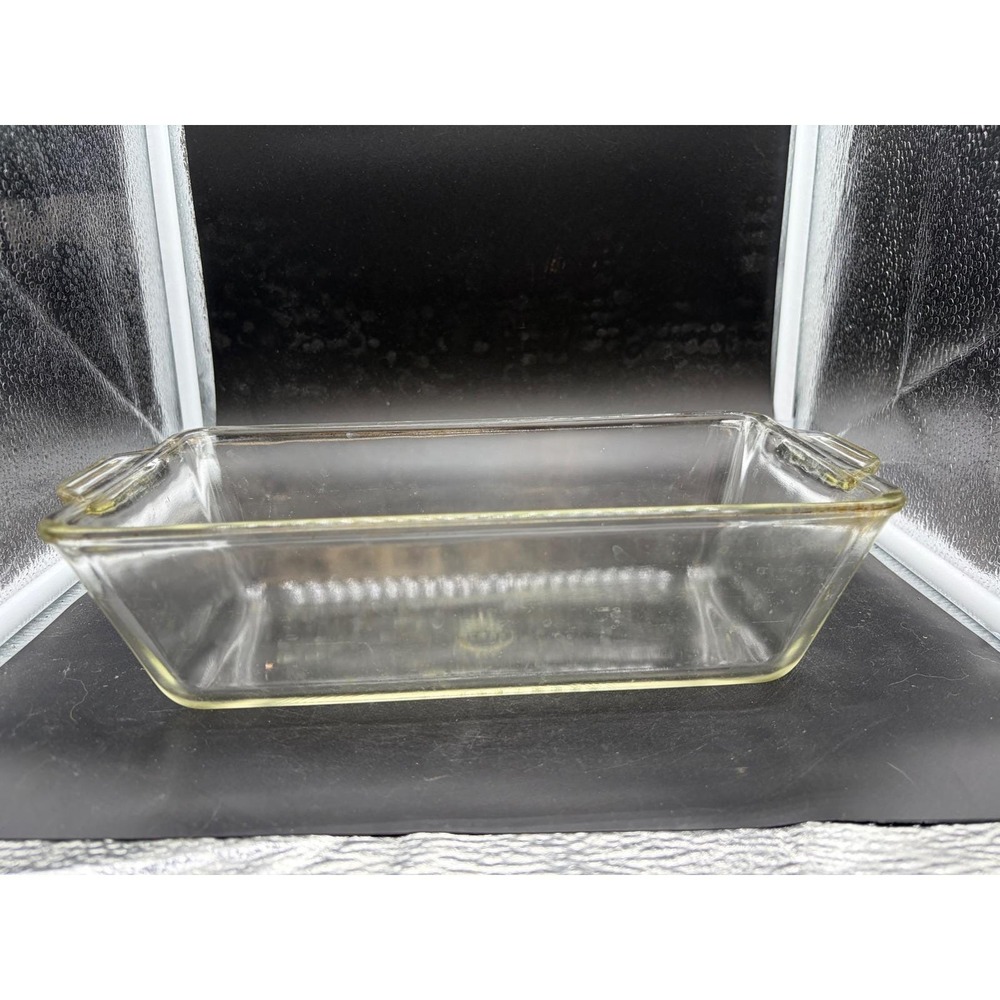 Vintage Pyrex Clear Glass Loaf Pan 212 TM REG US PAT OFF Rectangular Baker 1.5QT